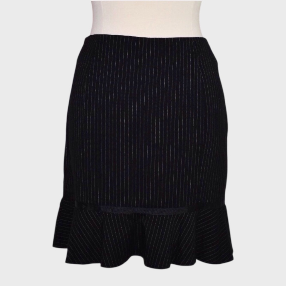 Briggs New York Pinstripe Ruffle Hem Mini Skirt - Picture 3 of 6